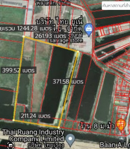 ขายที่ดินบางปู  ระหว่างซอย 121 ถึง 123  จังหวัดสมุทรปราการ เนื้อที่ 55 ไร่ 3 งาน 44 ตารางวา
