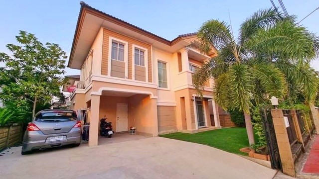 Mega Bangna 5.8กม. เฟอร์ คชฟฟ ครบ สุวรรณภูมิ 3.5 กม.นานาชาติสิงคโปร์ ​ 4 แอร์ ให้เช่าบ้าน กิ่งแก้ว-หนามแดง  52ตร.วา 155 ตร.ม.​ 3นอน 2น้ำ​