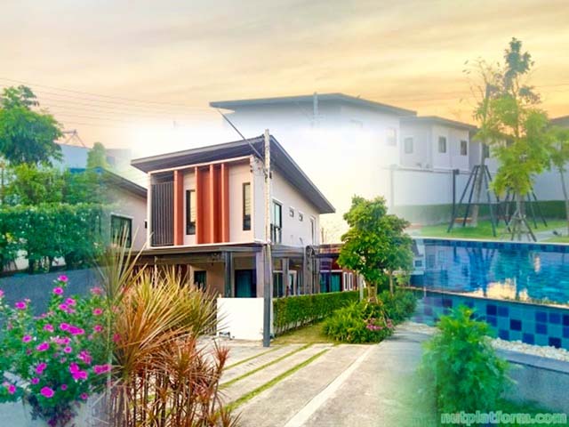 รพ.วิภาราม เฟอร์หรูครบ บ้านหลังมุม 2 ชั้น 4 นอน ต้อนรับต่างชาติ 4นอน 5แอร์  อมตะนคร 5.1 กม.  3 น้ำ 39 ตร.วา.282 ตร.ม.หรูรา  