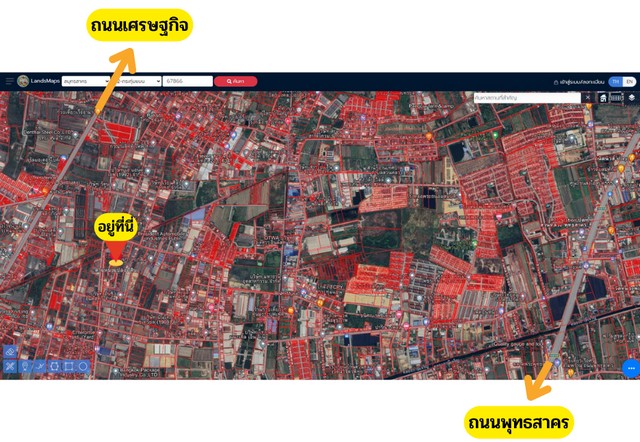 ขายที่ดินผังม่วง..ที่ดินกระทุ่มแบน ใกล้โลตัสกระทุ่มแบน แหล่งเศรษฐกิจ