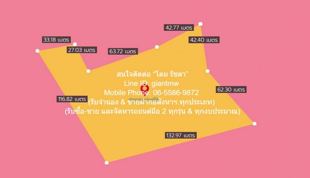 ขาย ที่ดิน ขายที่ดินผังสีชมพู 8-0-40 ไร่ (ใกล้ถนนพุทธมณฑลสาย 7) ต.หอมเกร็ด อ.สามพราน จ.นครปฐม ราคา 40.50 ล้านบาท (5 ล้านบาท/ไร่) 8 Rai 0 ngan 40 ตร.วา  40500000 BAHT. ใกล้ ใกล้ถนนพุทธมณฑลสาย 7 (500 ม.) ด่วน ๆ