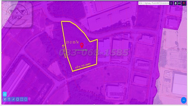 ขายที่ดินสี่ม่วงเข้มสร้างโรงงาน บ่อวิน เนื้อที่ 21-2-55 ไร่ ขายไร่ละ 10.5 ล้าน บ่อวิน ศรีราชา ชลบุรี 