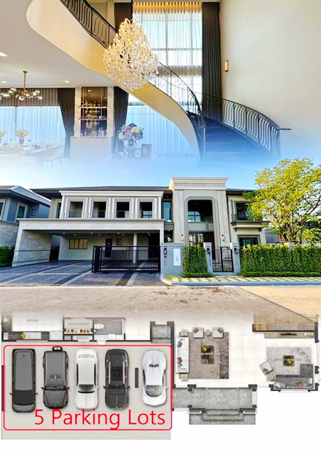 บูเลอวาร์ด  RIS School กรุงเทพกรีฑา 6นอน แกรนด์บางกอก  ให้เช่าคฤหาสน์สุดหรู ใหม่ ใหญ่ ศรีนครินทร์-ร่มเกล้า นานาชาติเวลลิงตัน 127ตร.วา.