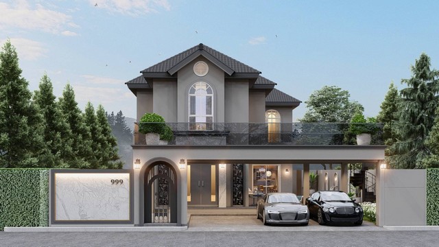 ขายบ้านเดี่ยวหรู Smart Home 2 ชั้น พร้อมสระน้ำแร่ The Happiness Pool Villa บางแสน 4 นอน 5 ห้องน้ำ 178.4 ตรว. 